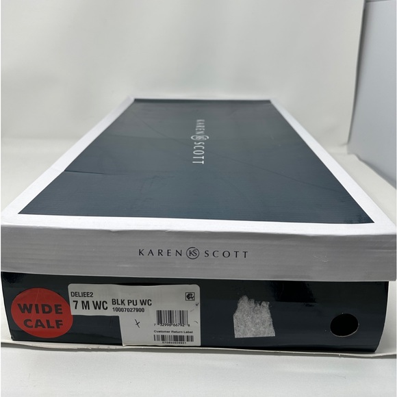 Karen Scott Deliee2 Round Toe Knee High Riding Boots Black Women 7 Wide Calf NIB - Picture 7 of 8